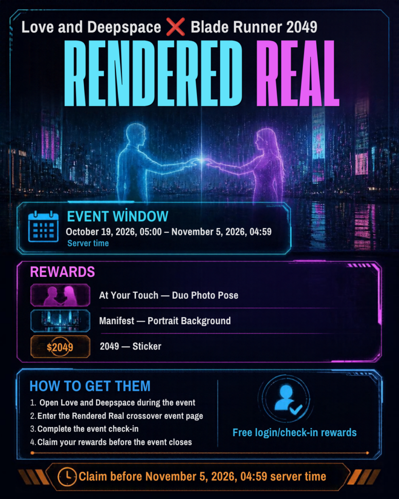 Love and Deepspace x Blade Runner 2049 Collab: Dates, Rewards, and How to Get Them